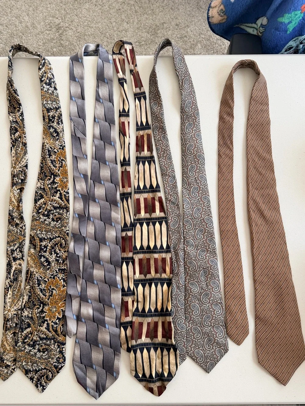 Lot of 5 Designer Silk Neckties Zegna Oscar de la Renta Salvatore Gregorio VTG
